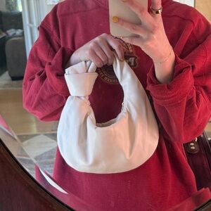 melie bianco vegan leather alexandra shoulder bag in cream